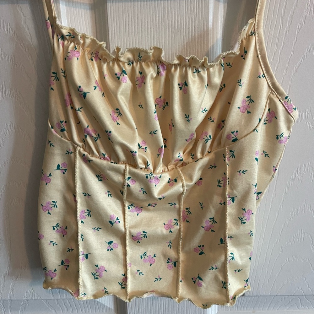 SHEIN Yellow Floral Top